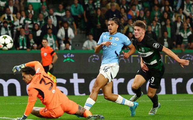 Champions League: "Quái kiệt" Gyokeres lập hat-trick, Sporting vùi dập Man City