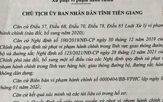 Người trong cuộc lên tiếng vụ Chánh TTGT Tiền Giang “tha bổng” xe vi phạm