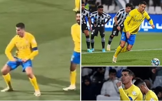 Cristiano Ronaldo hành động phản cảm trong chiến thắng của Al Nassr