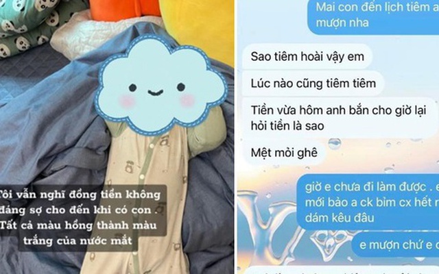 Đoạn chat vợ "mượn tiền" chồng để đi tiêm cho con cay đắng nhất lúc này: Không tiền, tất cả màu hồng cũng thành màu nước mắt!