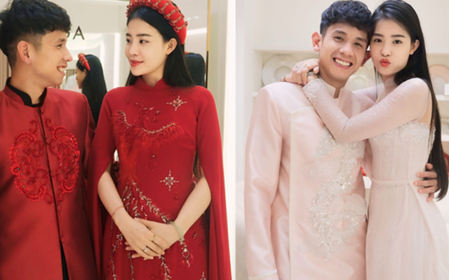 Cầu thủ Hồng Duy tình tứ bên ái nữ Tổng giám đốc công ty cao su, si mê ngắm nhìn nửa kia diện váy cô dâu trước đám cưới