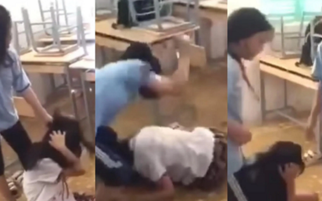 Phẫn nộ clip nữ sinh bị đánh hội đồng gần 10 phút trong lớp học ở TP.HCM