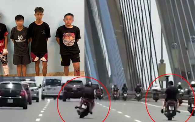 Bắt khẩn cấp nam thanh niên đi xe máy đánh võng trên cầu Nhật Tân