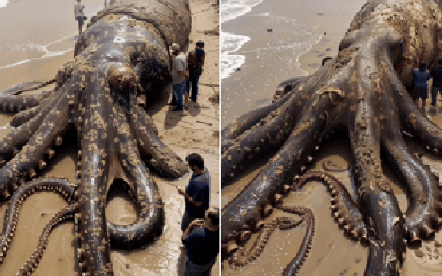 Hình ảnh “thủy quái” khổng lồ chưa từng thấy dạt bờ biển gây xôn xao Internet: Tiết lộ sự thật bất ngờ