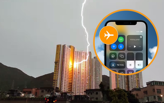 Điện thoại bật chế độ máy bay nhưng vẫn dùng wifi có thể chống sét đánh được không?