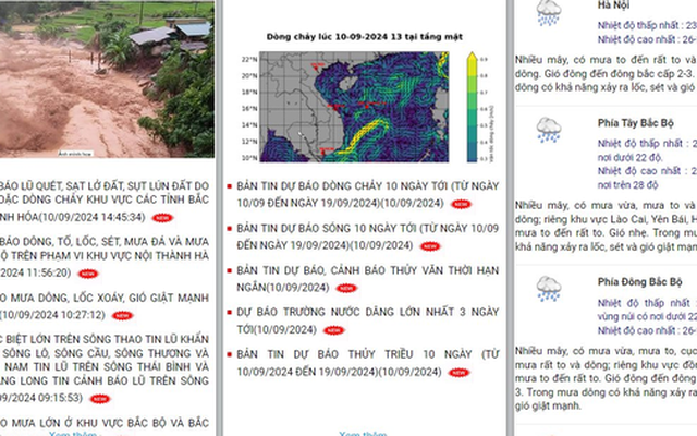 Xuất hiện nhiều tin giả về tình hình lũ, người dân theo dõi các website sau để có thông tin chính thức từ cơ quan dự báo khí tượng thủy văn