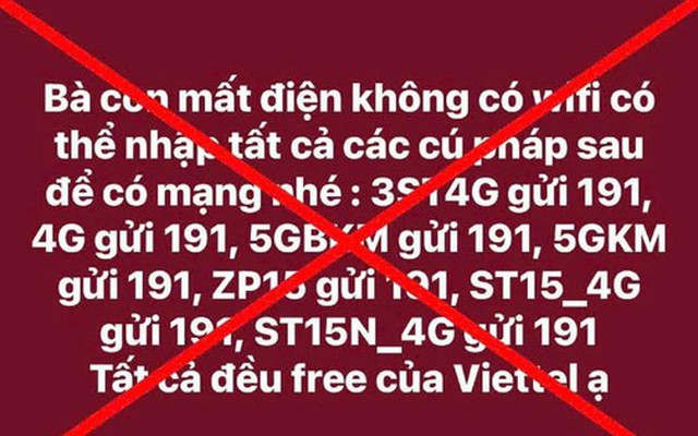 Sự thật thông tin lan truyền trên MXH, hướng dẫn người dân vùng lũ soạn tin gửi 191 để có wifi miễn phí