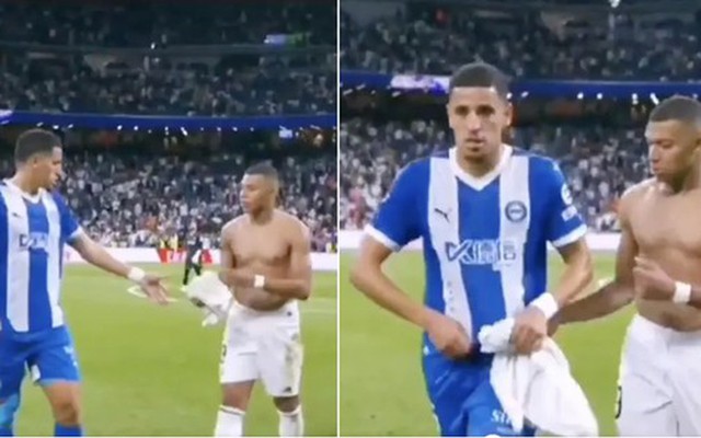 Hậu vệ Alaves bị trừng phạt vì xin áo của Mbappe