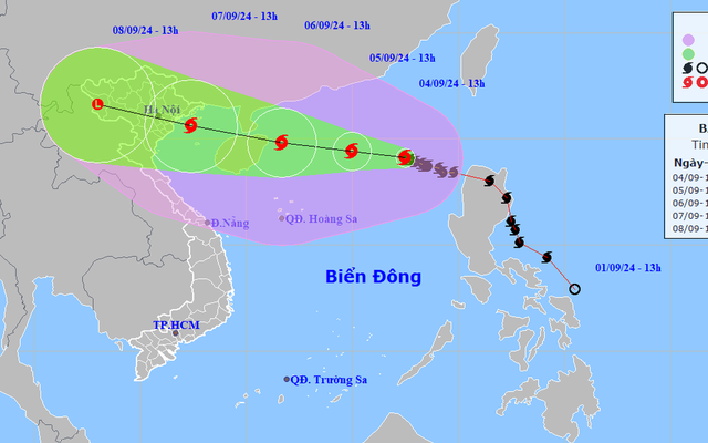 Bão số 3 có thể là cơn bão mạnh nhất trong 10 năm qua, gây mưa rất to ở Bắc Bộ