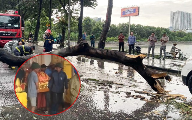 Chồng nạn nhân bị cây đè tử vong ở Hà Nội: "Tôi dặn vợ nếu mưa to quá thì mai hãy về"