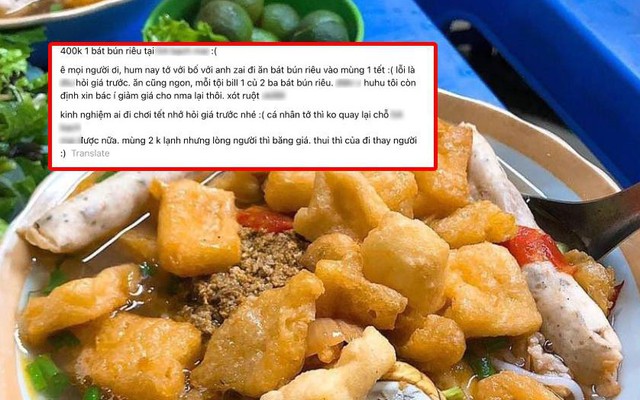 Bát bún riêu 400k ngày Tết khiến dân mạng "dậy sóng", chủ quán lên tiếng khiến nhiều người bất ngờ khi biết lý do