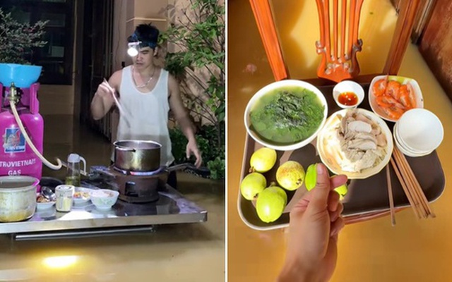 Chồng Bắc Ninh lội nước lũ lịch sử nấu "cơm cữ của Hoàng hậu" hút triệu view