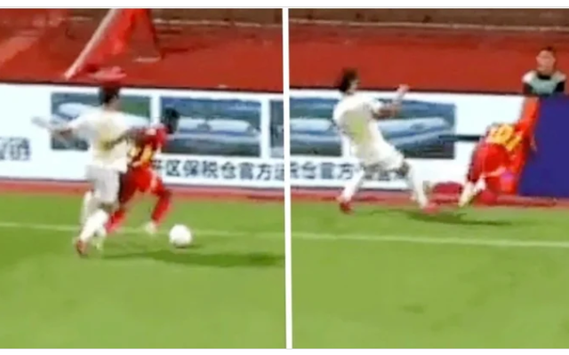 Cầu thủ Trung Quốc đẩy đồng đội cũ của Công Phượng ngã gãy cổ