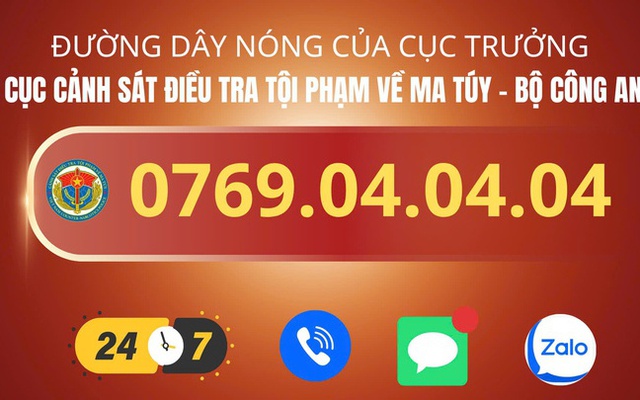 Cục trưởng Cục Cảnh sát điều tra tội phạm về ma túy công khai đường dây nóng