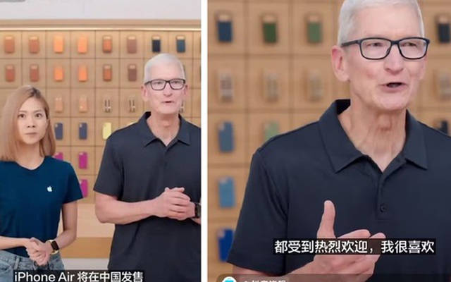 CEO Tim Cook bất ngờ tham gia livestream bán iPhone Air ở Trung Quốc