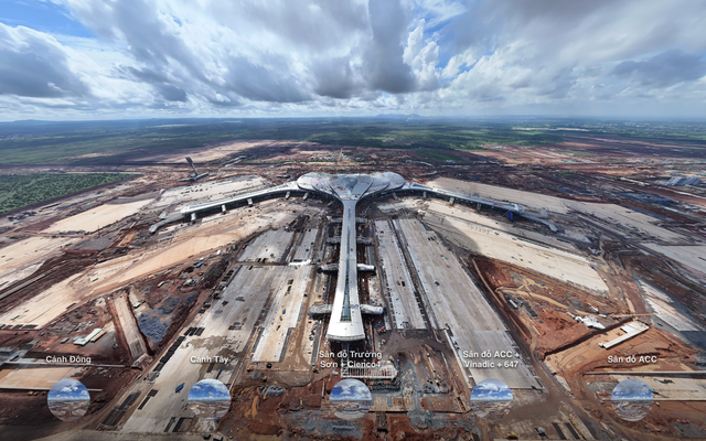 Xem 360 độ, toàn cảnh "siêu sân bay" lớn nhất Việt Nam đang thành hình