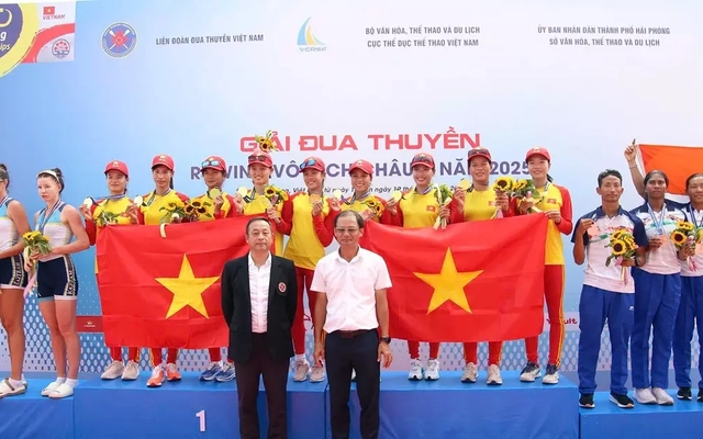 Việt Nam giành 6 HCV đua thuyền Rowing vô địch châu Á diễn ra tại Hải Phòng