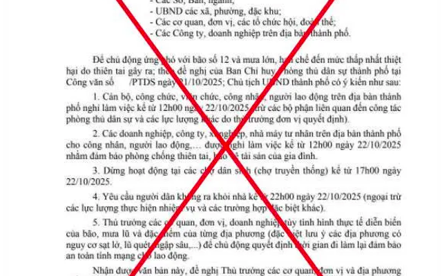 Một văn bản giả mạo về công tác ứng phó bão số 12 đang được lan truyền: Công an đưa ra khuyến cáo gấp