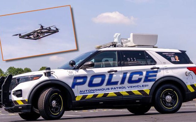 Mỹ: Lần đầu tiên thử nghiệm mẫu xe tuần tra tự lái tích hợp drone