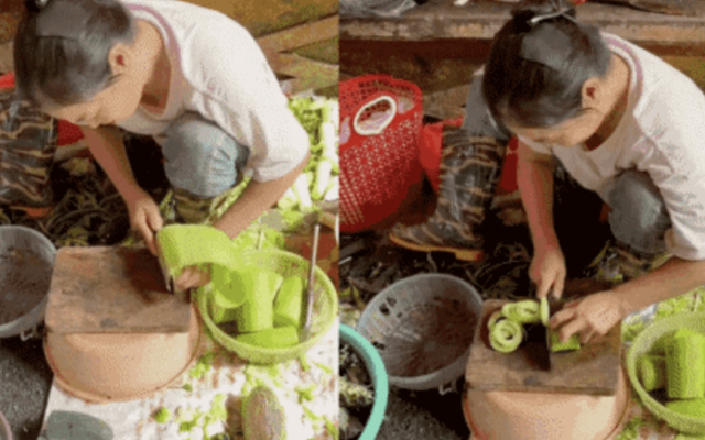 Chị bán rau trên TikTok đưa thái bí lên tầm nghệ thuật, “pháp sư Trung Hoa” cũng phải gọi bằng điện thoại