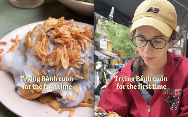 Dân mạng Việt "đứng hình" khi nhìn hành động cô gái Tây làm với đĩa bánh cuốn