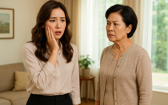 Đi làm về bị mẹ chồng tát "cháy má", con dâu ngớ người khi nghe lý do