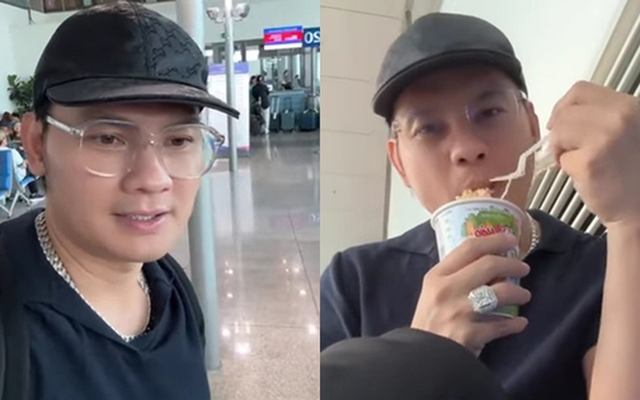 Nam NSƯT về Mỹ thăm con trai, ngồi ăn mì một mình ở sân bay và nhắn nhủ tới khán giả