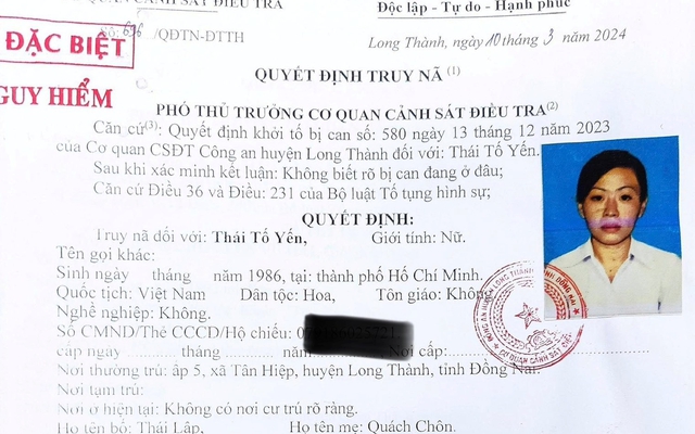 Truy nã đặc biệt Thái Tố Yến