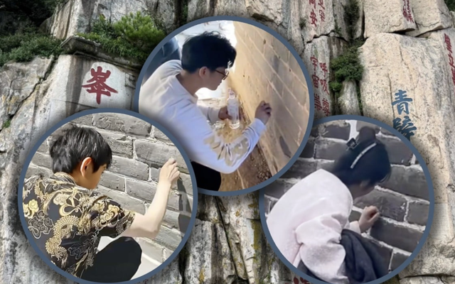 Khắc chữ 'thành công’, ‘may mắn’ lên di tích cổ để mong đổi vận, 2 người đàn ông bị phạt tiền, kèm lao động công ích hàng nghìn giờ