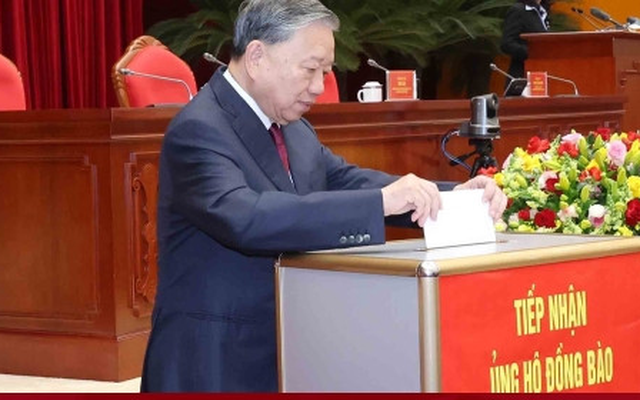 Tổng Bí thư Tô Lâm và các lãnh đạo Đảng, Nhà nước ủng hộ đồng bào vùng bão lũ