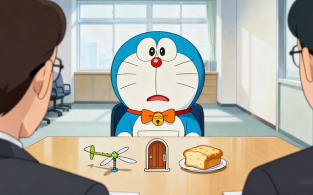 Nếu nhóm bạn Doraemon đi phỏng vấn xin việc: Nobita lại đến muộn, nhân vật tỏa sáng và đậu đầu tiên thì quá dễ đoán!