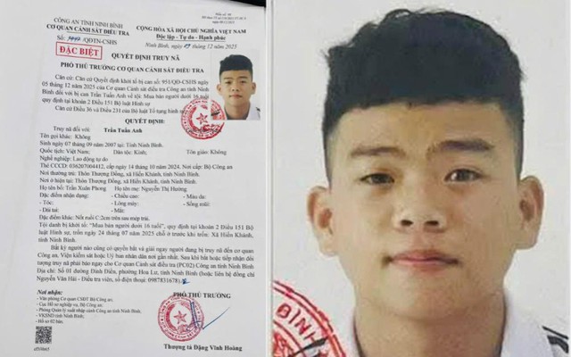 Truy nã đặc biệt Trần Tuấn Anh sinh năm 2007