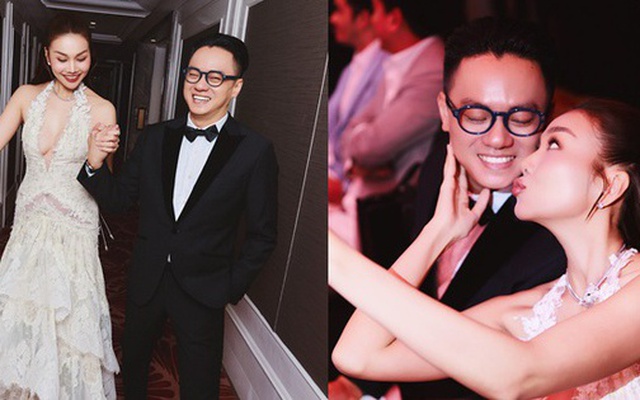 Thanh Hằng được ông xã Trần Nhật Minh "hộ tống" đi nhận giải thưởng