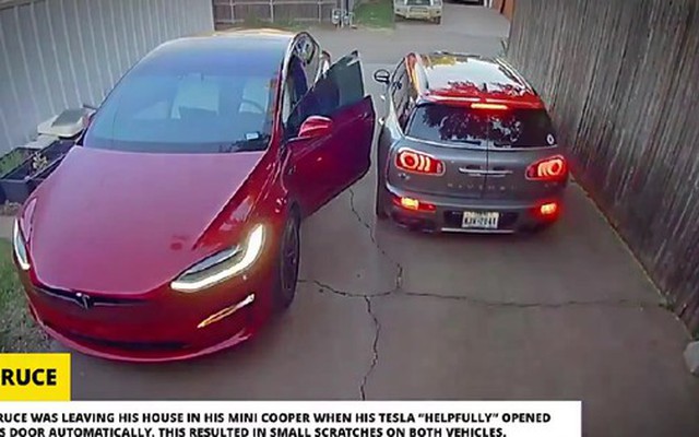 Hy hữu khoảnh khắc xe Tesla "đánh ghen với vợ ba" của chủ!