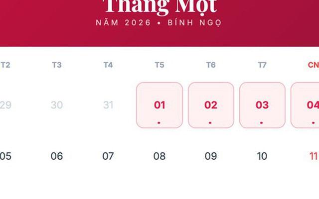 Bộ Nội vụ thông báo về lịch nghỉ Tết Dương lịch 4 ngày liên tục