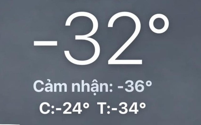 Nơi nhiệt độ xuống tới âm 20 độ C ngay lúc này