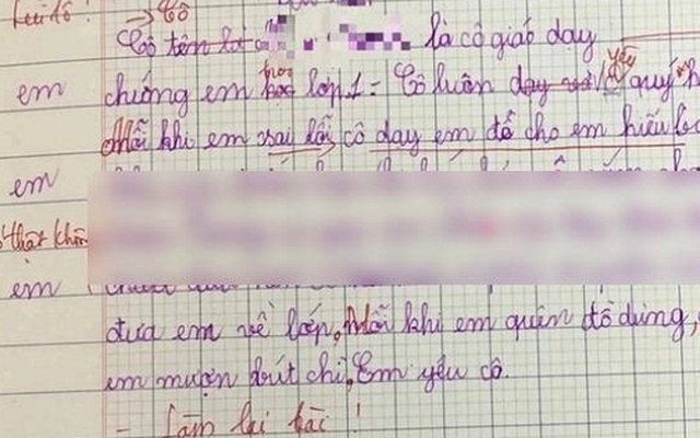 Học sinh tiểu học làm văn về cô giáo, ai ngờ tiết lộ luôn chuyện bác bảo vệ, cô phải hỏi lại: CÓ THẬT KHÔNG?