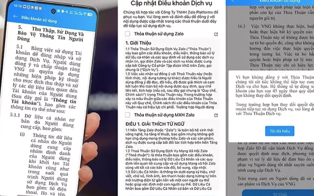 Zalo tạo sức ép để người dùng chấp thuận điều khoản là trái luật