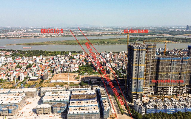 Toàn cảnh khu vực sắp xây hầm đường bộ 2 tầng qua sông Hồng gần 22.000 tỷ đồng