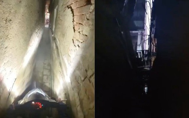"Nghẹt thở" xem clip xe ôm công nghệ đi trong ngõ hẹp chỉ vừa 1 xe máy ở Hà Nội