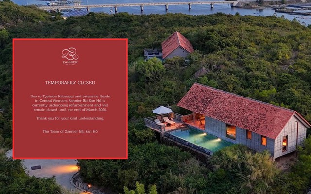 Một resort giá 100 triệu/đêm bị thiệt hại nặng cho bão lũ miền Trung, phải đóng cửa đến 2026