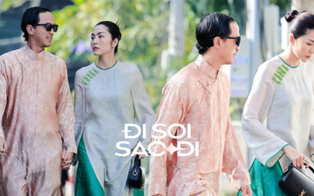 Tăng Thanh Hà nắm chặt tay Louis Nguyễn lộ diện tại đám cưới em gái, visual đỉnh như bìa tạp chí