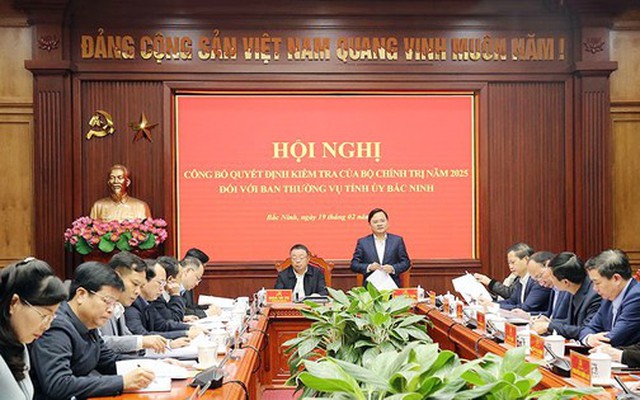 Công bố quyết định của Bộ Chính trị kiểm tra Ban Thường vụ Tỉnh ủy Bắc Ninh