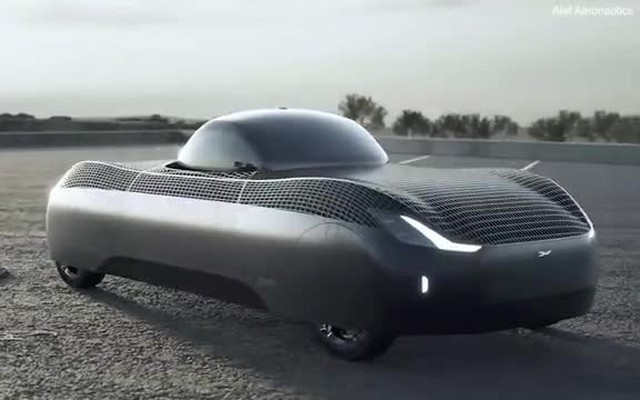 Hình ảnh xe tương lai trị giá 296.000 USD bay qua khu vực tắc đường