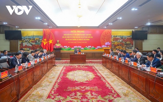 Thông qua kết quả kiểm tra của Bộ Chính trị đối với Ban Thường vụ Thành ủy Hải Phòng