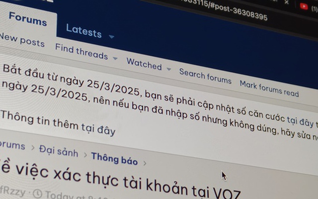 Diễn đàn công nghệ nổi tiếng tại Việt Nam yêu cầu thành viên nhập số CCCD để được đăng bài