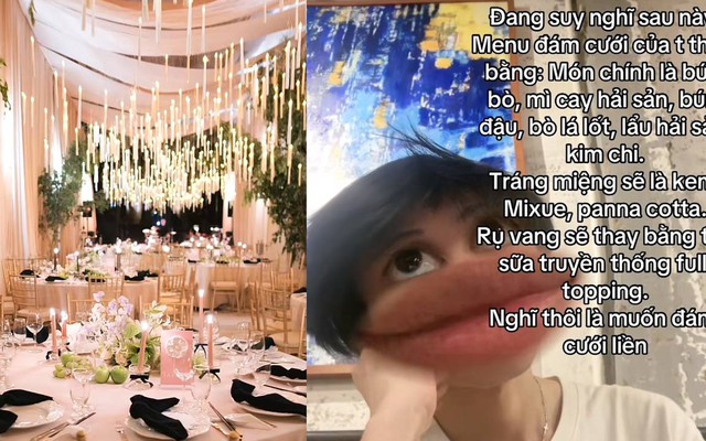 Bật cười menu cưới toàn món “số dzách” của "thế hệ cợt nhả": Trúng tủ đấy nhưng ai cũng quan ngại điều này