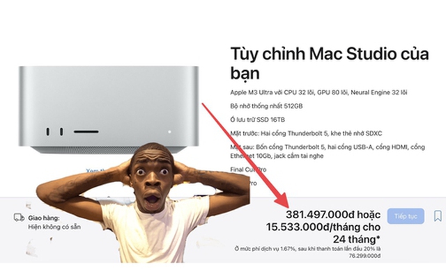Xem thử giá Mac Studio bản "max option" và cái kết... hết hồn: Đắt hơn cả Vinfast VF3!