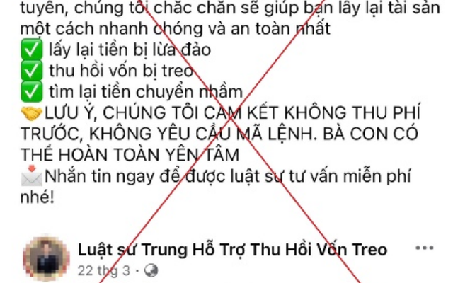Tin lời “luật sư Facebook”, người phụ nữ Hà Nội bị lừa thêm gần 200 triệu