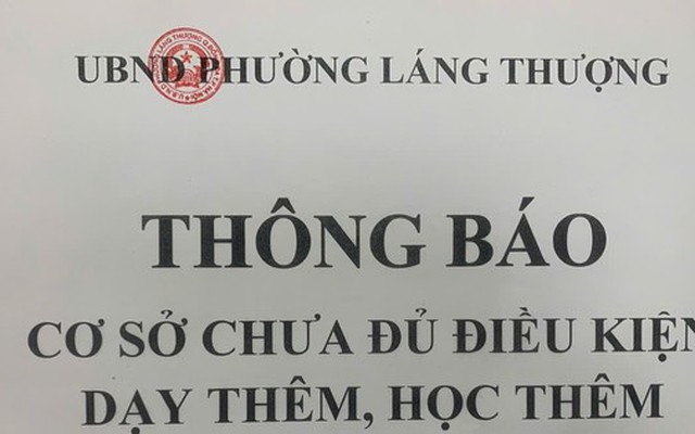 Tạm đình chỉ hoạt động trung tâm dạy thêm 600 học sinh phố Chùa Láng